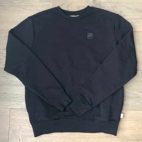 Fila Casual Lg Slv Crew Nk Athletic Cotton Fleece Sweatshirt Top Black Sz XS - Picture 1 of 11